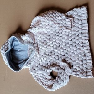 Peek Little peanut blush pink & silver sweater SZ S(3-6m) EUC